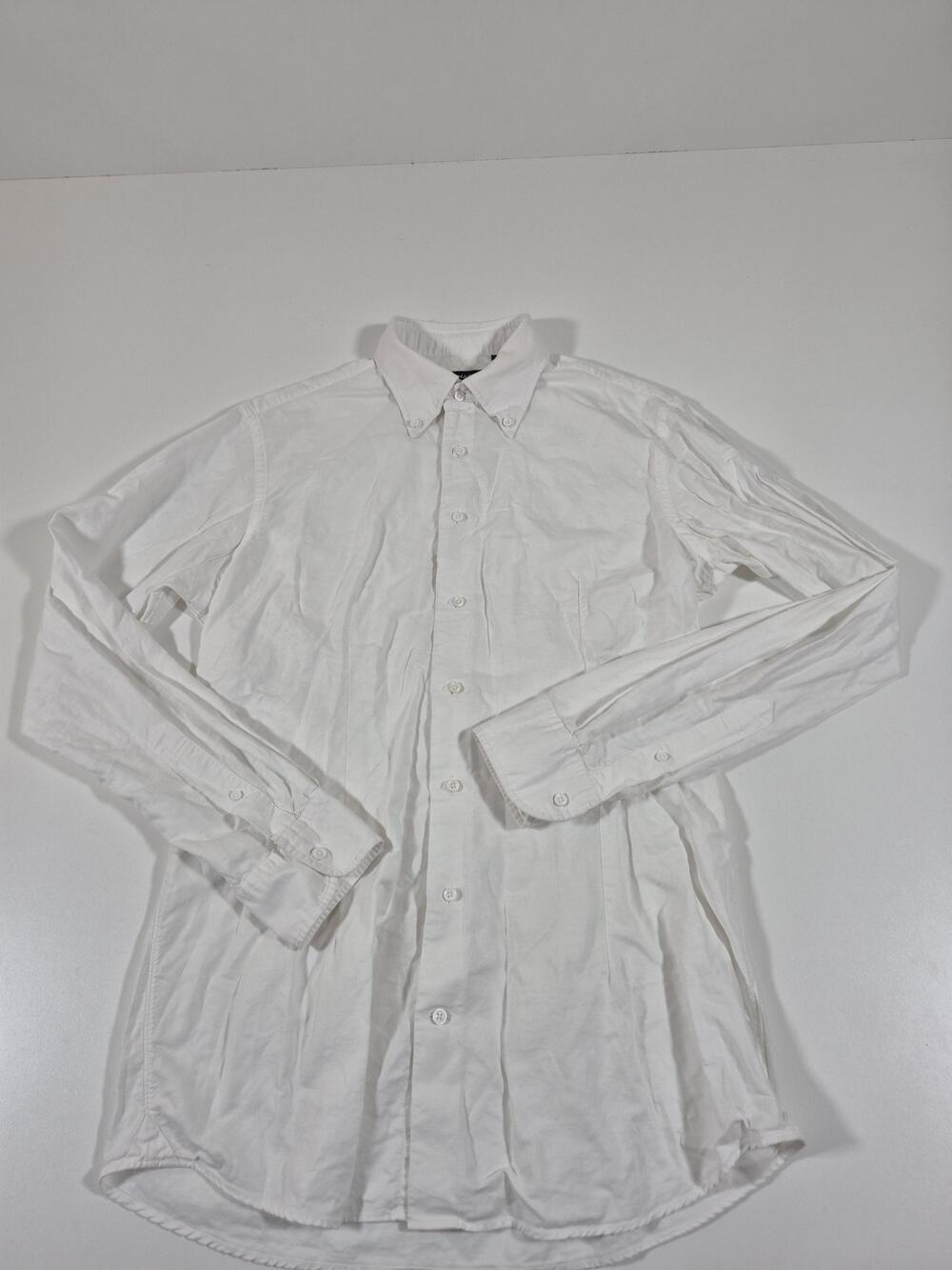 Spier & Mackay Shirt Men's L White Linen Cotton Slim Button-Down Long Sleeve